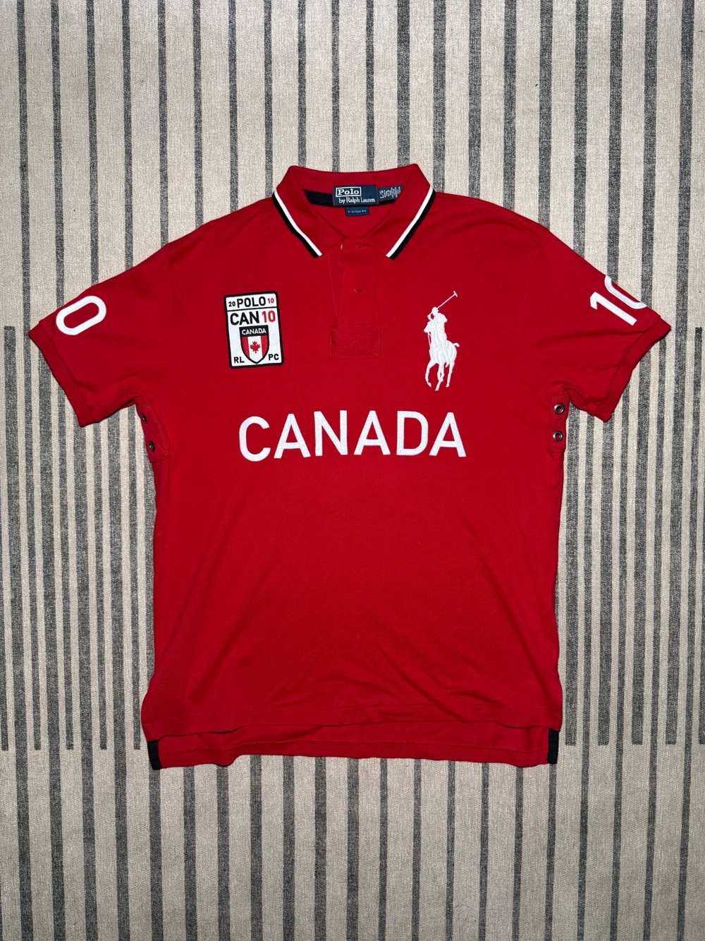 Polo Ralph Lauren Canada Big Pony Country Polo Shirt Red L Chief Keef Y2K Vtg